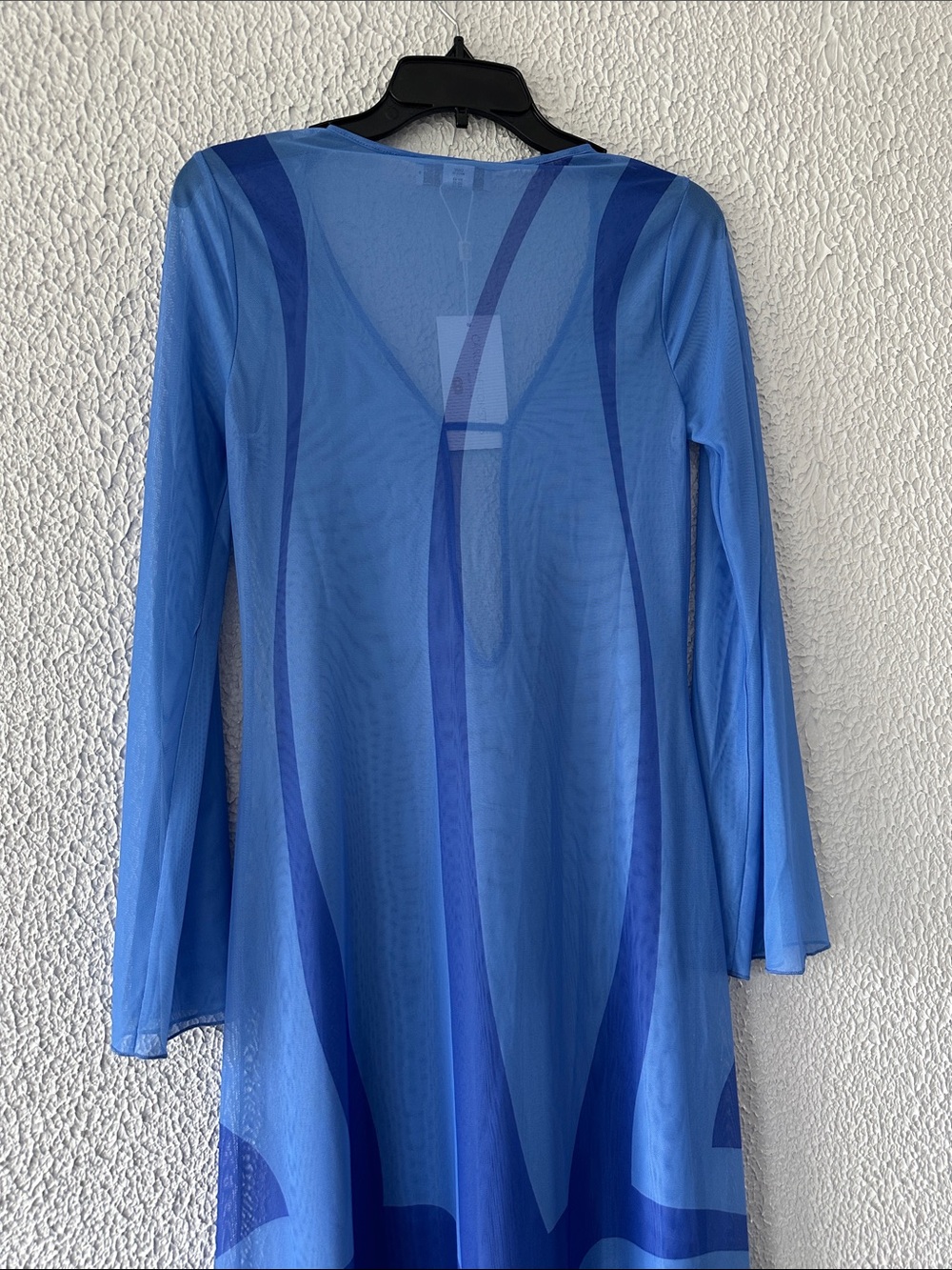 Caroline Constas Two-Tone Blue Long-Sleeve cover up Dress NWT - Picture 10 of 17